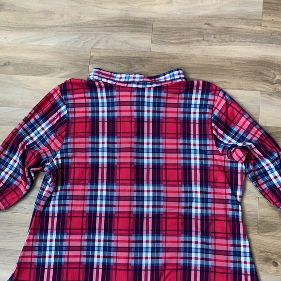 3/$24 No Comment top plaid print button down soft comfy casual top 3X jrs - Picture 11 of 16